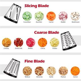 img 2 attached to 🧀 KitchenAid Stand Mixer Cheese Grater Attachment - Slicer Shredder Accessories with 3 Blades by aikeec, Dishwasher Safe (Black)