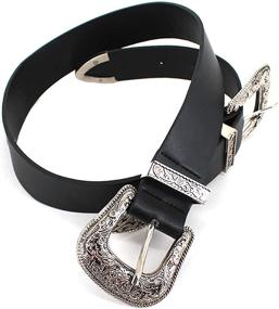 img 2 attached to 👖 Van Caro Women Wild Double Buckle Belt: Genuine Western Leather Belts for Stylish Pants and Dresses