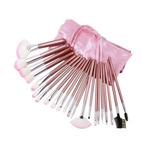 img 3 attached to Pamper Yourself with the Complete niceEshop Pink Professional Cosmetic Makeup Brush Set + Storage Bag (22pcs)