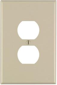 img 1 attached to Leviton Ivory Thermoset Oversized 1-Gang Duplex Device Receptacle Wallplate, Device Mount