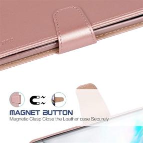 img 2 attached to 📱 Arae Wallet Case for Samsung Galaxy Note 10 Plus/Note 10 Plus 5G - Stylish Rosegold PU Leather Flip Cover with Stand Feature, ID & Credit Card Pocket - Compatible with Galaxy Note 10+ / Note 10+ 5G