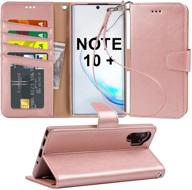 📱 arae wallet case for samsung galaxy note 10 plus/note 10 plus 5g - stylish rosegold pu leather flip cover with stand feature, id & credit card pocket - compatible with galaxy note 10+ / note 10+ 5g logo