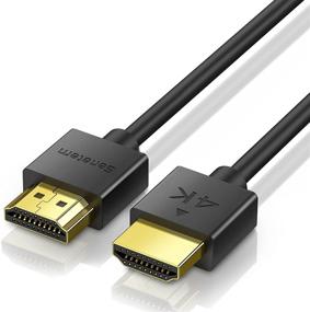 img 3 attached to 🔌 Premium 4K HDMI Cable 1.6 ft - High Speed (4K@60Hz, 18Gbps), HDMI 2.0 Cord, Thin & Low-Profile, Gold-Plated Connectors - For Gaming Monitor, TV, X-Box, PS5/4/3 - 1.6 Feet, Slim Design