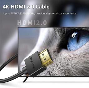 img 2 attached to 🔌 Premium 4K HDMI Cable 1.6 ft - High Speed (4K@60Hz, 18Gbps), HDMI 2.0 Cord, Thin & Low-Profile, Gold-Plated Connectors - For Gaming Monitor, TV, X-Box, PS5/4/3 - 1.6 Feet, Slim Design