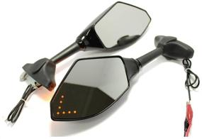 img 3 attached to Motorcycle Rearview Side Mirrors With LED Turn Signal Integrated Indicator For Racing Bike Sport Bike