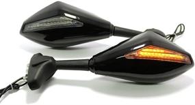 img 2 attached to Motorcycle Rearview Side Mirrors With LED Turn Signal Integrated Indicator For Racing Bike Sport Bike