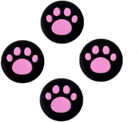 img 3 attached to 🎮 Silicone Joystick Grips Cap Cover for PS4, PS3, Xbox One, Xbox 360, PS2 Controller - Pink Cat Dog Paw Design (Set of 4)