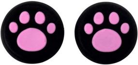 img 2 attached to 🎮 Silicone Joystick Grips Cap Cover for PS4, PS3, Xbox One, Xbox 360, PS2 Controller - Pink Cat Dog Paw Design (Set of 4)