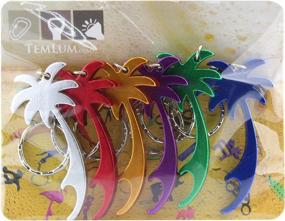 img 3 attached to 🌴 Swatom Palm Tree Bottle Opener Keychain Set - 6 Pieces with Key Tag Chain Ring