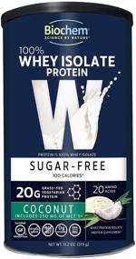 img 4 attached to Biochem Whey Isolate Protein - 11.2 oz - No Sugar Coconut Flavor - 20g Plant-Based Protein - Keto-Friendly - Essential Amino Acids - Supports Immune System - Easy to Mix - Magnesium Enriched