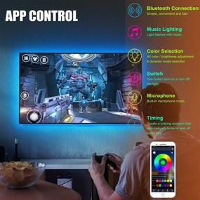 img 2 attached to 🌈 Maylit LED Strip Lights, 8.2 ft TV Backlight for 40-60 inch TVs with Bluetooth Control and Music Sync, USB Bias Lighting Kit with Remote - RGB 5050 Color Lights for Room and Bedroom