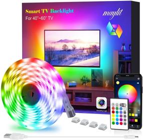 img 4 attached to 🌈 Maylit LED Strip Lights, 8.2 ft TV Backlight for 40-60 inch TVs with Bluetooth Control and Music Sync, USB Bias Lighting Kit with Remote - RGB 5050 Color Lights for Room and Bedroom