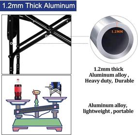 img 1 attached to 🏕️ Camping Directors Chair- Portable, Folding, Full Aluminum Frame, Makeup Chair, Artist Heavy Duty Lightweight- with Armrest, Side Table, Storage Bag- Indoor/Outdoor- Supports up to 300 lbs