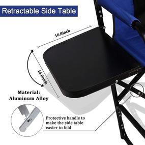 img 2 attached to 🏕️ Camping Directors Chair- Portable, Folding, Full Aluminum Frame, Makeup Chair, Artist Heavy Duty Lightweight- with Armrest, Side Table, Storage Bag- Indoor/Outdoor- Supports up to 300 lbs