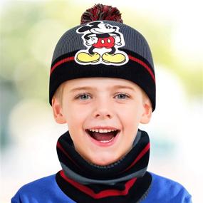 img 3 attached to Disney Boys' Mickey Mouse Winter Hat, Mittens or Gloves, and Gaiter Scarf Set for Toddlers and Little Boys