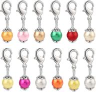 🧶 set of 12 beaded removable clasp locking stitch markers for knitting, crochet, weaving, sewing - quilting, handmade crafts, jewelry diy art - randomly shipped colors logo
