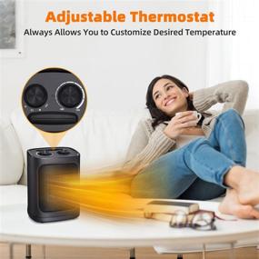 img 3 attached to R.W.FLAME Electric Portable Space Heater with Thermostat - 3 Modes, Safe & Quiet for Office, Desk & Indoor Use