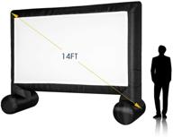 u-max 14ft надувной экран для фильмов: ультимативное развлечение на открытом воздухе с лёгкой портативностью - чёрный экран из холста полностью оборудован для простой установки логотип