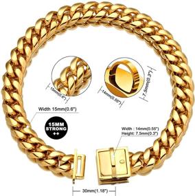 img 2 attached to 🐶 NIKPET 18K Gold Cuban Link Dog Chain Collar - Stainless Steel, Chew Proof, Heavy Duty Training Collar 10in to 26in - Suitable for Small, Medium, Large Dogs