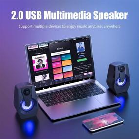 img 2 attached to 🔊 Smalody Computer Speakers: USB Multimedia Stereo 2.0 Speakers with LED/Vol Control for PC Laptop Desktop