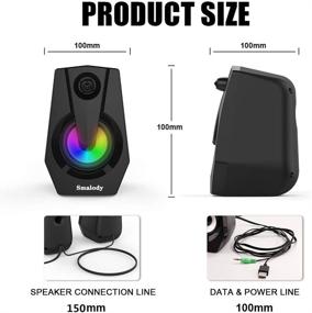 img 1 attached to 🔊 Smalody Computer Speakers: USB Multimedia Stereo 2.0 Speakers with LED/Vol Control for PC Laptop Desktop