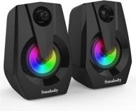 🔊 smalody computer speakers: usb multimedia stereo 2.0 speakers with led/vol control for pc laptop desktop logo