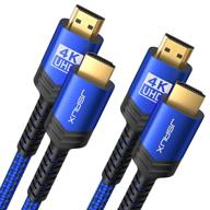 🔷 jsaux 4k hdmi cable 2 pack 6ft - high speed 18gbps, 4k 60hz hdr, hdcp 2.2 - braided hdmi cord for uhd tv, monitor, pc, ps4, blu-ray-blue logo