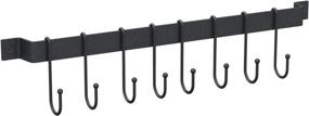 img 4 attached to Black Kitchen Utensil Hanger - Wall Mounted Utensil Rack Holder with Hooks for Spatulas, Measuring Spoons, and Tools - Tibres Utensil Rack - Kitchen Rail Organizer with Kitchen Hooks