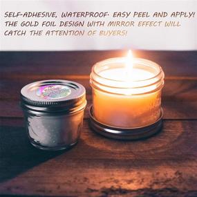 img 1 attached to 🕯️ 500 Pieces 1.2 Inch Holographic Candle Stickers: Waterproof Labels, Safety Warnings, and 100 Candle Wicks