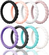 💍 egnaro women's braided silicone wedding ring: safe and stylish alternative to traditional bands logo