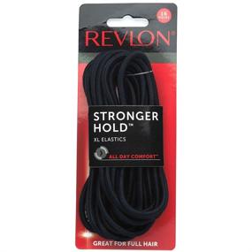 img 4 attached to REVLON Extra Long Black Hair Elastics 💇 - Pack of 16 for Secure & Stylish Hairdos