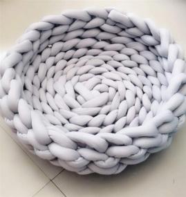 img 2 attached to 🧶 Chunky Braided Knot Throw Blanket DIY: Arm Knit Yarn - Cozy Jumbo Extra Cotton Tube Bulky Giant Yarn for Weave Craft Crochet (Grey, 2.5 lbs)