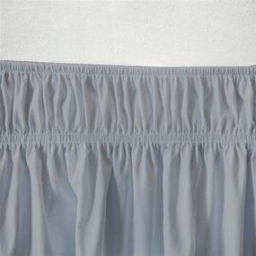 img 1 attached to 🛏️ Light Grey Queen Bed Skirt - 15 Inch Drop Length, Easy Fit Elastic Wrap Around Ruffles, Wrinkle Free Bed-Skirt for All Bed Sizes and Colors
