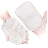 mikimini bath mitt for women: upgraded bath pouf mesh brushes 1 pc for gentle exfoliation – loofah sponge & exfoliating pad 2-in-1 professional design (1 pack) logo