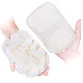 img 4 attached to Mikimini Bath Mitt for Women: Upgraded Bath Pouf Mesh Brushes 1 PC for Gentle Exfoliation – Loofah Sponge & Exfoliating Pad 2-in-1 Professional Design (1 Pack)