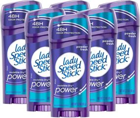 img 2 attached to 🚺 Pack of 6 Lady Speed Stick Invisible Dry Power Underarm Antiperspirant Deodorant for Women, Powder Fresh - 2.3 Ounce