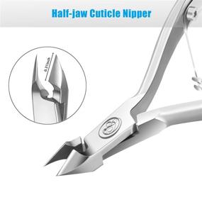 img 2 attached to Cuticle Trimmer Set - Professional Stainless Steel Cuticle Remover with Pusher | Durable Cuticle Nipper Clipper for Manicure and Pedicure | Half Jaw Design | Ideal for Fingernails and Toenails