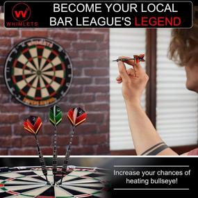 img 1 attached to Набор стрел для дартса Whimlets Steel Tip Darts - Исключительно профессиональные стрелы для дартса на дартборде с латунными корпусами, алюминиевыми стержнями, о-кольцами, пеннами + инструментом для дартса и точилкой + подарочным кофром - набор металлических стрел для дартса.