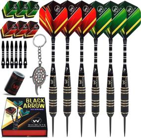 img 4 attached to Набор стрел для дартса Whimlets Steel Tip Darts - Исключительно профессиональные стрелы для дартса на дартборде с латунными корпусами, алюминиевыми стержнями, о-кольцами, пеннами + инструментом для дартса и точилкой + подарочным кофром - набор металлических стрел для дартса.