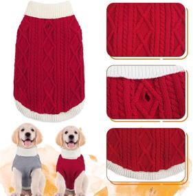 img 1 attached to Leash Hole Turtleneck Knitwear Small Dog Sweaters - Warm, Soft, and High Stretch Pet Clothes for Fall Winter - Perfect for Boys, Girls, Kittens, and Puppies