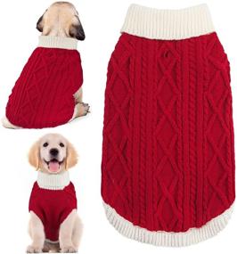 img 4 attached to Leash Hole Turtleneck Knitwear Small Dog Sweaters - Warm, Soft, and High Stretch Pet Clothes for Fall Winter - Perfect for Boys, Girls, Kittens, and Puppies