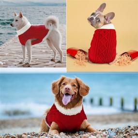 img 2 attached to Leash Hole Turtleneck Knitwear Small Dog Sweaters - Warm, Soft, and High Stretch Pet Clothes for Fall Winter - Perfect for Boys, Girls, Kittens, and Puppies