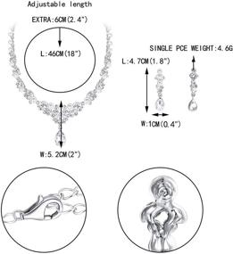 img 1 attached to Потрясающий набор колье и сережек с подвесными кристаллами и имитацией жемчуга для изысканных брачных банкетов - женская коллекция EVER FAITH.