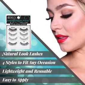 img 2 attached to 💁 Enhance Your Look with Ardell's 'Best of' Natural Variety Pack - 4 Pairs of Natural False Eyelashes