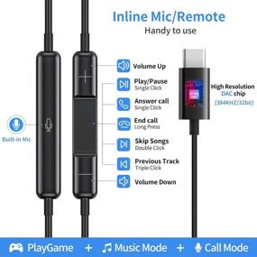 img 3 attached to 🎧 Enhanced HiFi Stereo USB C Earphones with Microphone - Compatible with Google Pixel, Pad Pro, and Sony XZ2 Pro