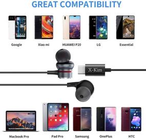 img 2 attached to 🎧 Enhanced HiFi Stereo USB C Earphones with Microphone - Compatible with Google Pixel, Pad Pro, and Sony XZ2 Pro