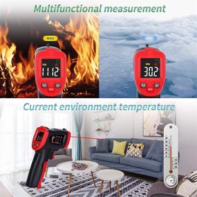 img 3 attached to 🌡️ Accurate Digital Laser Infrared Thermometer Gun with High and Low Temperature Alarm -58℉~1112℉, Color LED Screen, and Ambient Temperature Measurement (Not for Human Use)