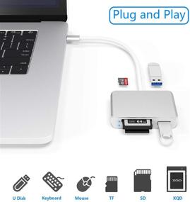 img 3 attached to 📚 XQD/SD/TF Card Reader USB C, Dual USB3.0 Card Adapter for SD/TF Cards, Sony G Series, Type-C Laptop, Windows/Mac OS Compatible