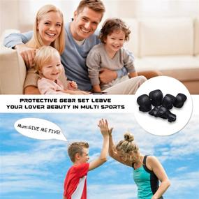 img 3 attached to Protective Gear Set For Kids/Boys/Girls/Toddlers Knee Pads Elbow Pads Wrist Guards Adjustable Strap For Skateboarding Inner Skateboard Cycling Skating Bike BMX Scooter 6Pcs In 1 (Black)