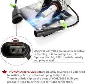 img 3 attached to 🔆 VoRock8 R2 COB 9005 HB3 8000 Lumens LED Headlight Conversion Kit: High Beam Bulbs, Replace Halogen, 6500K Xenon White - 1 Pair